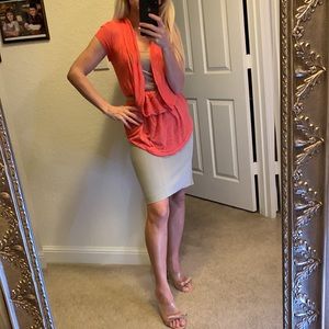 Multiway top in coral and tan color size S NWOT